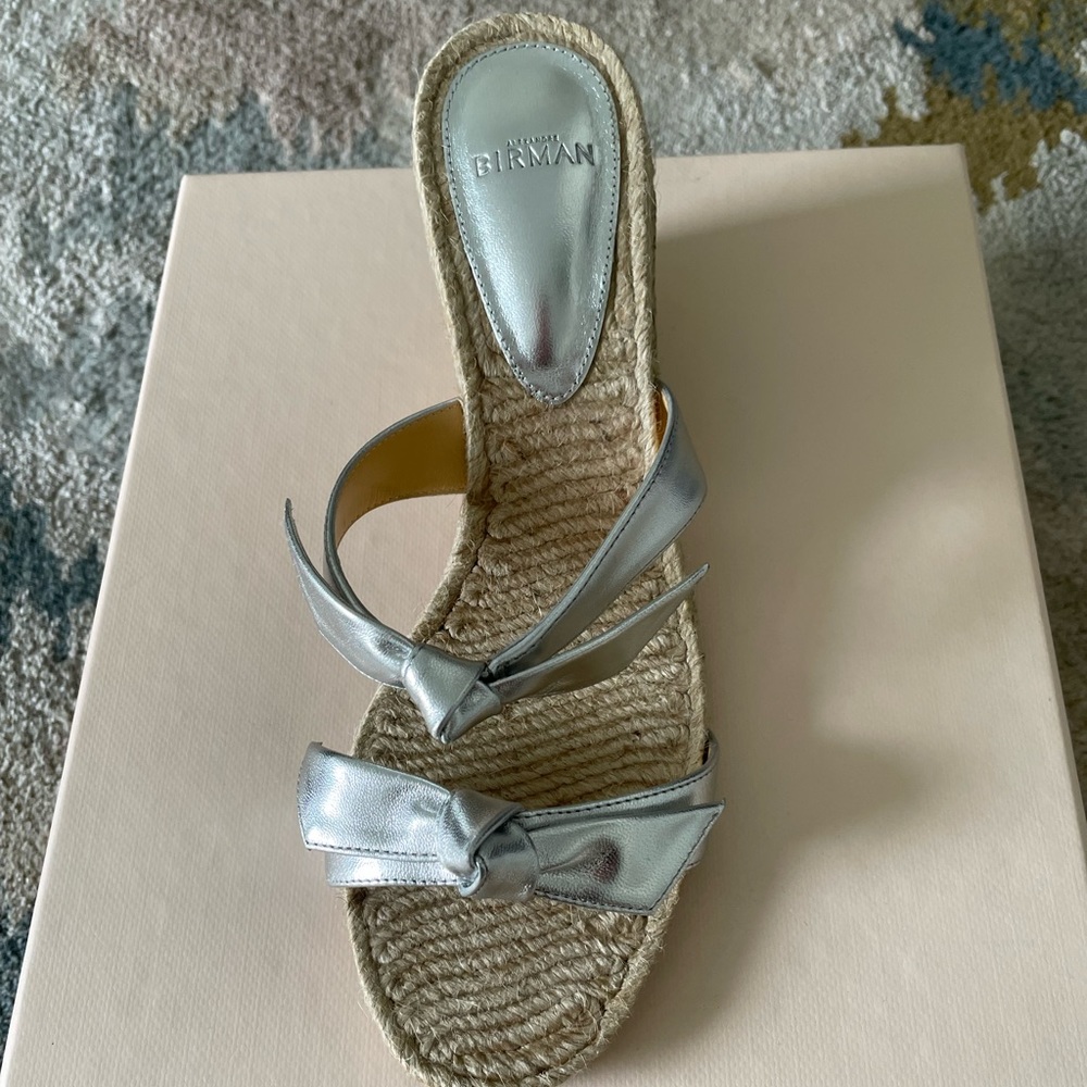 Alexandre Birman Clarita Wedge Espadrille Sandal in Silver
